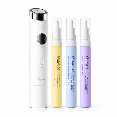Интеллектуальный аппарат для трансдермального ухода за кожей AALOK SKINMAX + 3 сыворотки