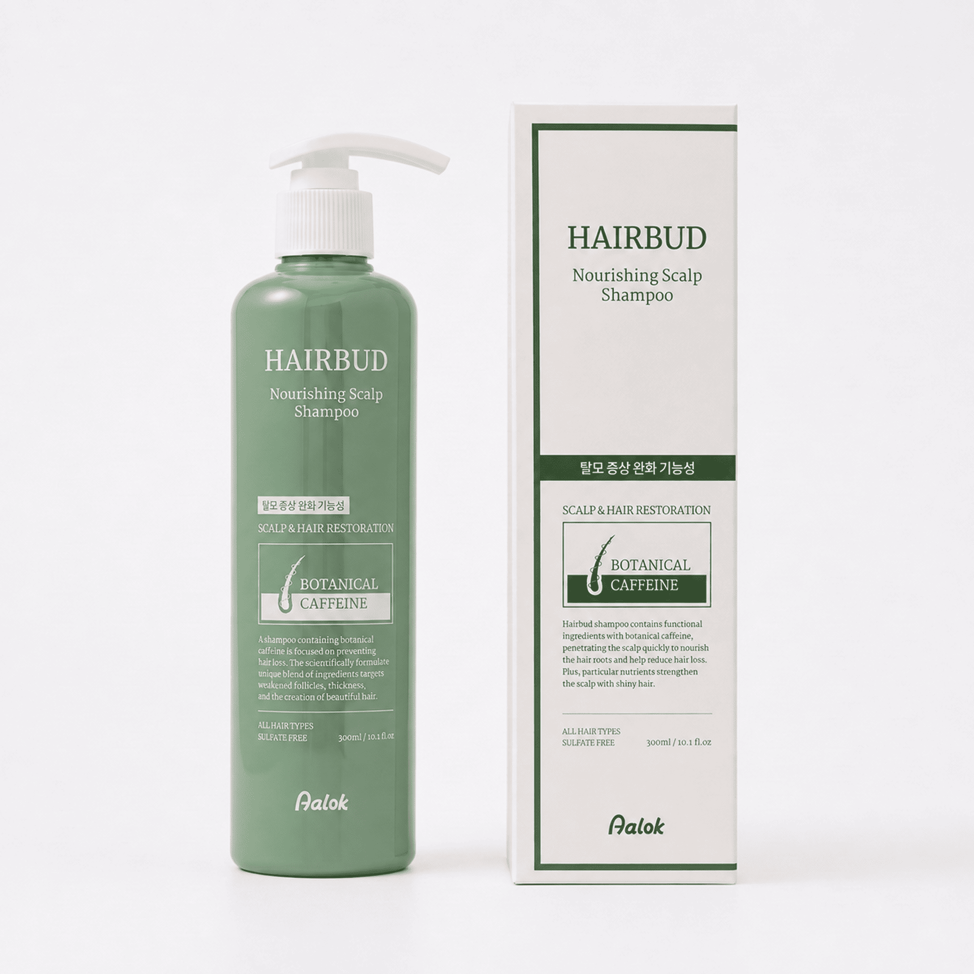 Шампунь бессульфатный для роста и объема волос 300ml AALOK HAIRBUD NOURISHING SCALP SHAMPOO