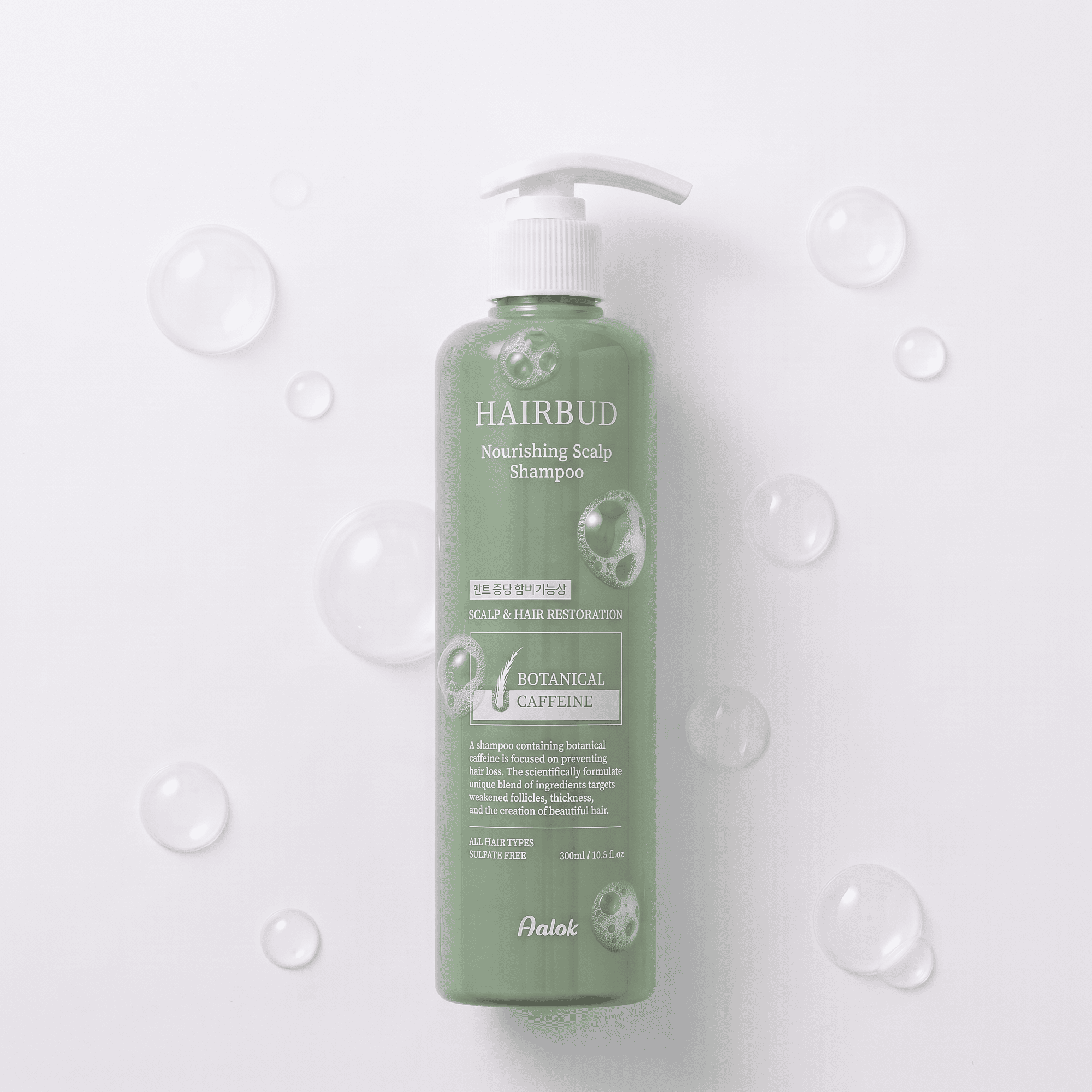 Шампунь бессульфатный для роста и объема волос 300ml AALOK HAIRBUD NOURISHING SCALP SHAMPOO